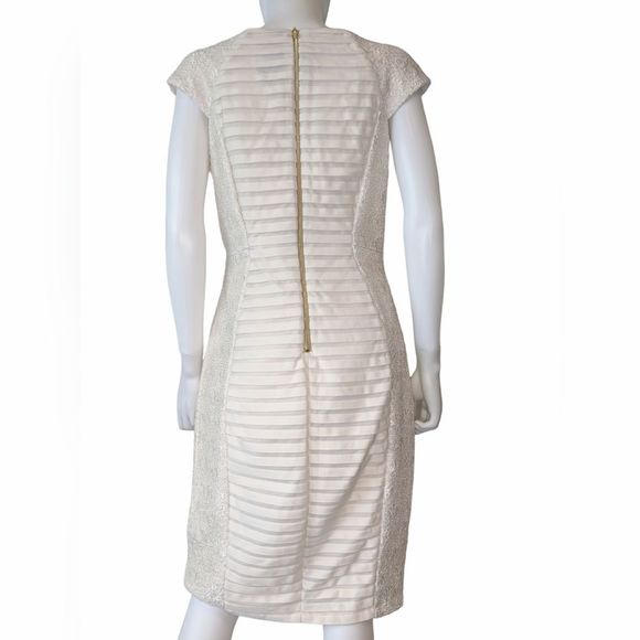 Jax dress off white bodycon lace layered beads cut out wedding 12 - Picture 2 of 8